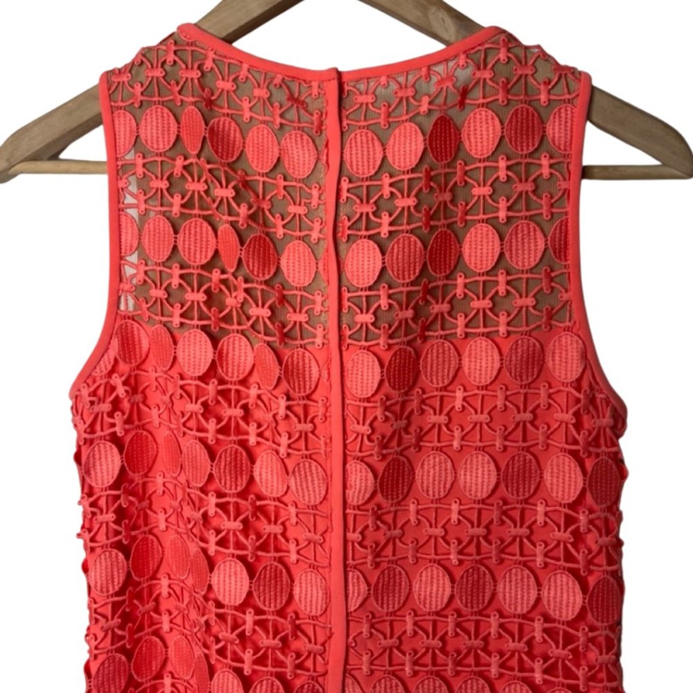 LAUREN RAPLH LAUREN | Sleeveless Coral Calla Lily Lace Mesh Dress | Size 0 - Picture 8 of 13